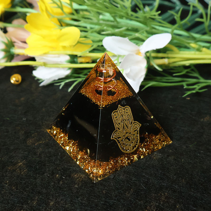 Resin - Pirámide de Orgonita de Obsidiana Negra