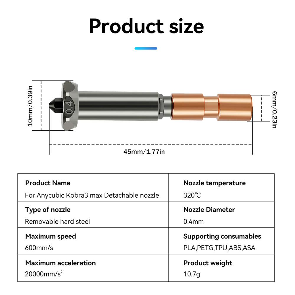 Nueva boquilla mejorada para A - Hotend 0.4Mm reseña y precio