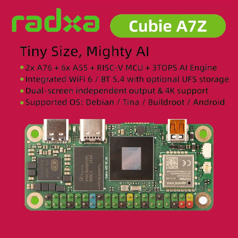 Radxa Cubie A7Z, SoC Allwinner - Resin Vat reseña y precio